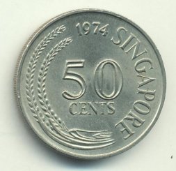 Сингапур 50 центов 1974 год