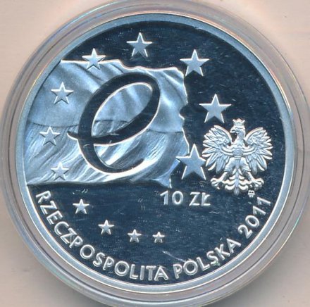 Польша 10 злотых 2011 год - Председательство Польши в Совете Евросоюза