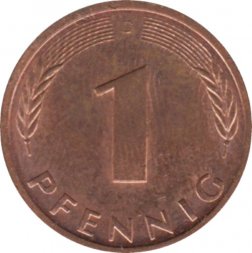 ФРГ 1 пфенниг 1977 год (D)