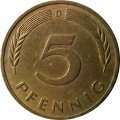 ФРГ 5 пфеннигов 1981 год - D