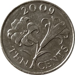 Бермудские острова 10 центов 2009 год