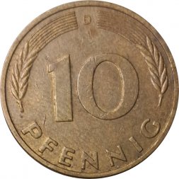 ФРГ 10 пфеннигов 1982 год (D)