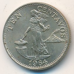 Филиппины 10 сентаво 1964 год