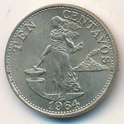 Филиппины 10 сентаво 1964 год