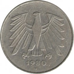 ФРГ 5 марок 1980 год (J)