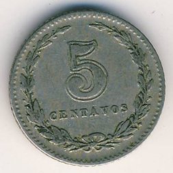 Аргентина 5 сентаво 1917 год