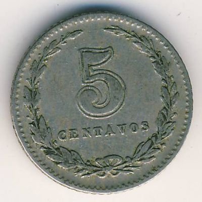 Аргентина 5 сентаво 1917 год