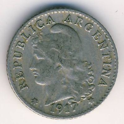 Аргентина 5 сентаво 1917 год