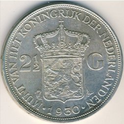Нидерланды 2 1/2 гульдена 1930 год