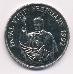 Монета Гамбия 10 даласи 1992 год