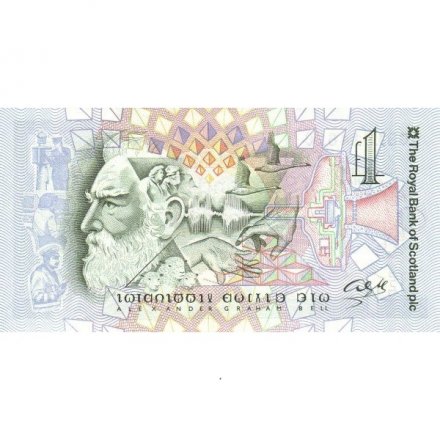 Шотландия 1 фунт 1997 год - Александр Грйам Белл UNC