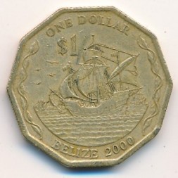 Монета Белиз 1 доллар 2000 год