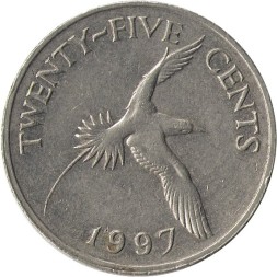 Бермудские острова 25 центов 1997 год