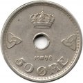 Норвегия 50 эре 1948 год - Король Хокон VII