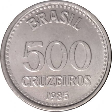 Бразилия 500 крузейро 1985 год