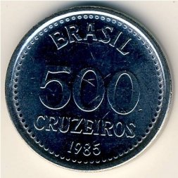 Бразилия 500 крузейро 1985 год