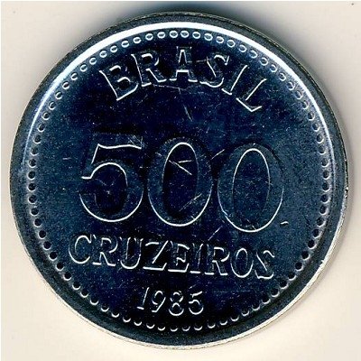 Бразилия 500 крузейро 1985 год