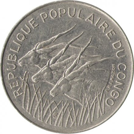 Конго 100 франков 1983 год