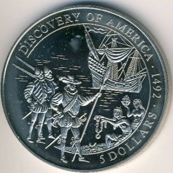 Либерия 5 долларов 2001 год