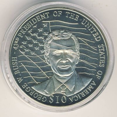 Либерия 10 долларов 2001 год
