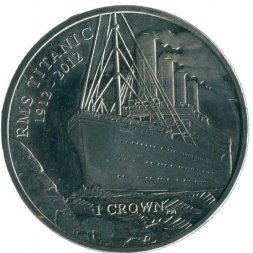 Остров Мэн 1 крона 2012 год - 100 лет гибели Титаника. Айсберг