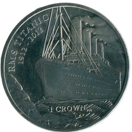 Остров Мэн 1 крона 2012 год - 100 лет гибели Титаника. Айсберг