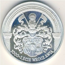 Польша 10 злотых 2000 год - 1000-летие Вроцлава (Бреслау)