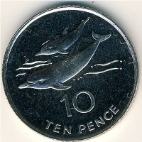 Монета Остров Святой Елены и острова Вознесения 10 пенсов 2006 год