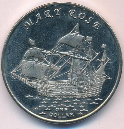 Острова Гилберта (Кирибати) 1 доллар 2015 год - Парусник Мэри Роуз