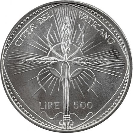 Ватикан 500 лир 1968 год