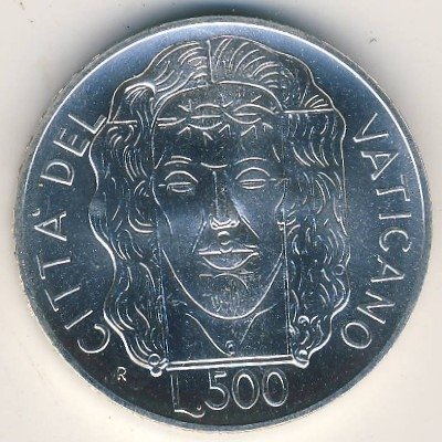 Ватикан 500 лир 1998 год