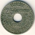 Тунис 25 сантимов 1933 год