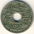 Тунис 25 сантимов 1933 год