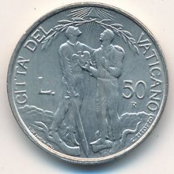 Ватикан 50 лир 1997 год