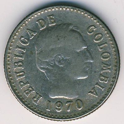 Колумбия 10 сентаво 1970 год