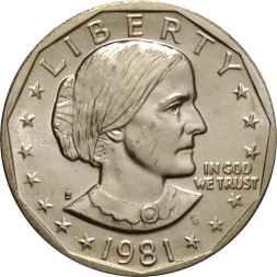 США 1 доллар 1981 год - Сьюзен Энтони (S)