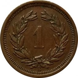 Швейцария 1 раппен 1890 год