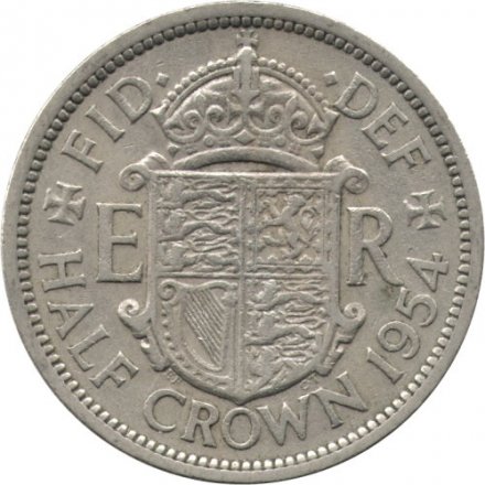 Великобритания 1/2 кроны 1954 год
