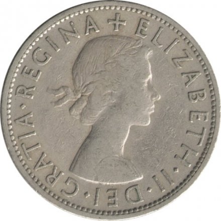 Великобритания 1/2 кроны 1954 год