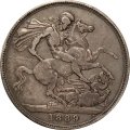 Великобритания 1 крона 1889 год Королева Виктория