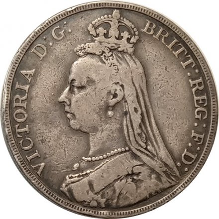 Великобритания 1 крона 1889 год Королева Виктория
