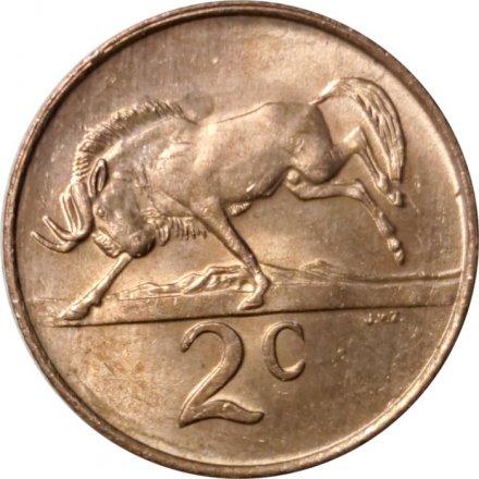 ЮАР 2 цента 1985 год - Антилопа гну