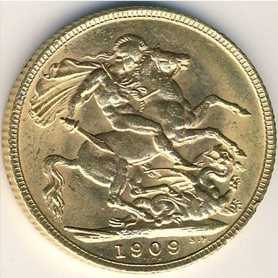 Великобритания 1 соверен 1909 год