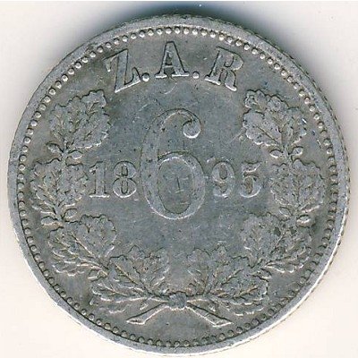 ЮАР 6 пенсов 1895 год
