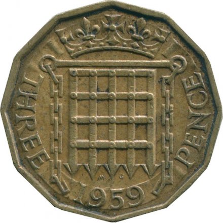 Великобритания 3 пенса 1959 год