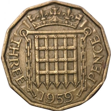 Великобритания 3 пенса 1959 год