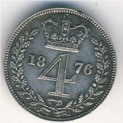 Великобритания 4 пенса 1876 год