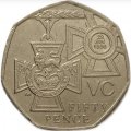 Великобритания 50 пенсов 2006 год - 150 лет учреждению Креста Виктории
