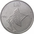 Сан-Марино 10 лир 1986 год -  Эволюция технологий. Радиотелескоп