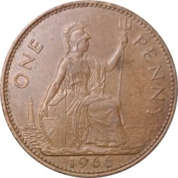 Великобритания 1 пенни 1966 год